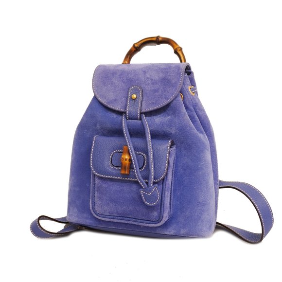 GUCCI Handbags - Auth Gucci Bamboo Rucksack 003 2058 0030 Women's Suede,Leather Backpack Purple